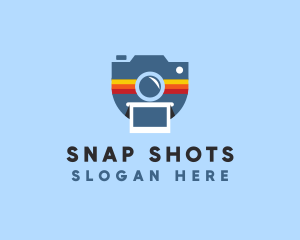 Stripe Polaroid Camera logo design