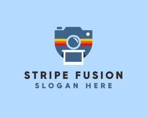 Stripe Polaroid Camera logo