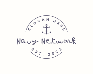 Navy HipsterAnchor Badge logo
