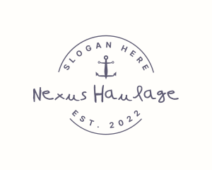 Navy HipsterAnchor Badge logo design