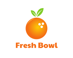 Orange Bowling Ball logo design