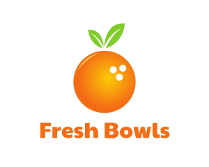 Orange Bowling Ball logo design