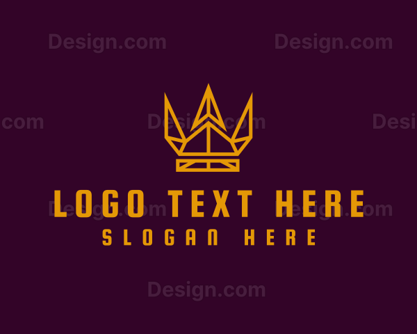 Geometric Golden Crown Logo