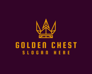 Geometric Golden Crown logo design