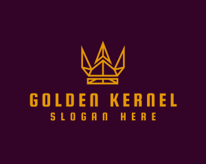 Geometric Golden Crown logo design