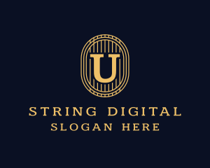 String Instrument Oval Letter U logo