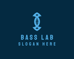 Blue DNA Strand logo design