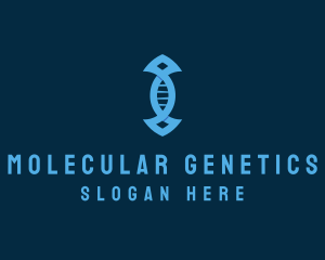 Blue DNA Strand logo design