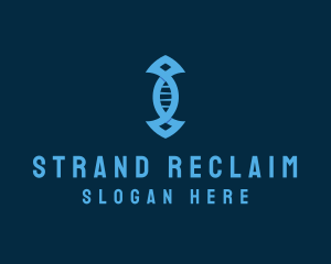 Blue DNA Strand logo design