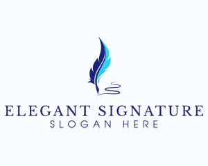 Pen Quill Feather  logo design