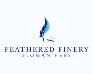 Pen Quill Feather  logo design