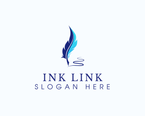 Pen Quill Feather  logo design