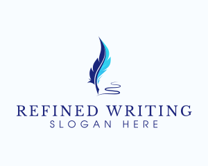 Pen Quill Feather  logo design