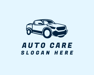 Blue Pickup Truck logo design