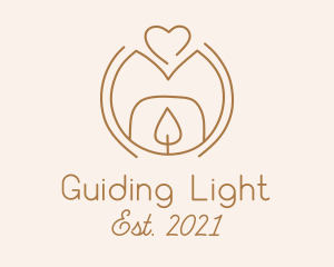 Brown Love Candle logo design