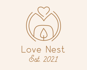 Brown Love Candle logo design