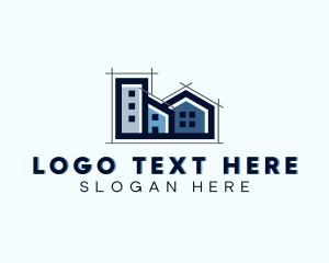 House Building Blueprint Logo