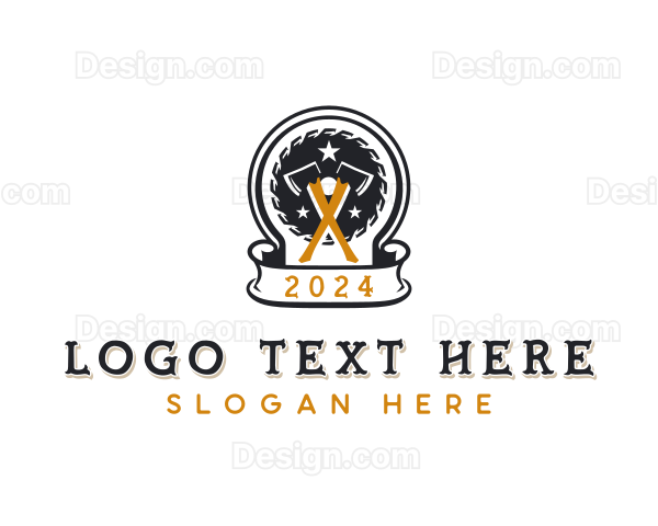 Woodworking Axe Carpenter Logo