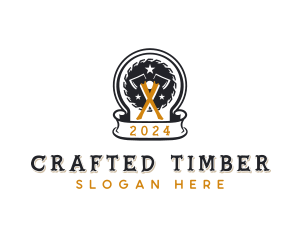 Woodworking Axe Carpenter logo design