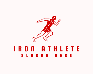 Marathon Running Athlete logo design