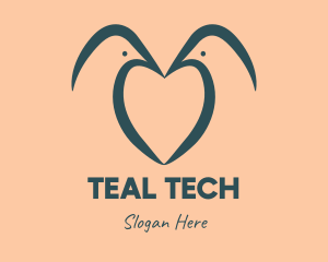 Teal Bird Heart logo