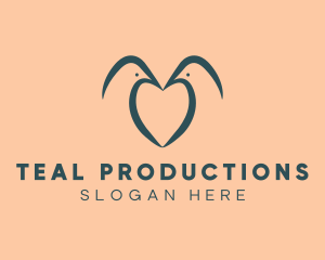 Teal Bird Heart logo