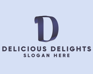 Modern Ribbon Letter D logo design