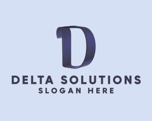 Modern Ribbon Letter D logo design