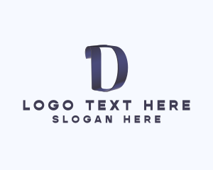 Modern Ribbon Letter D logo