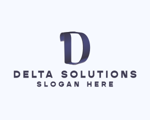 Modern Ribbon Letter D logo design