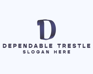 Modern Ribbon Letter D logo design