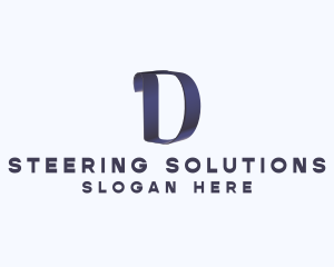 Modern Ribbon Letter D logo design