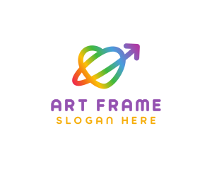 Rainbow Arrow Loop logo design