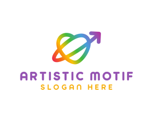 Rainbow Arrow Loop logo design