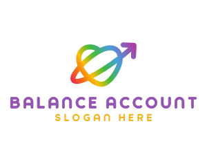 Rainbow Arrow Loop logo design