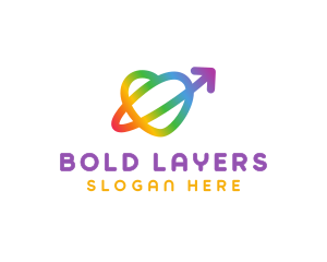 Rainbow Arrow Loop logo design