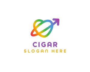 Rainbow Arrow Loop logo design