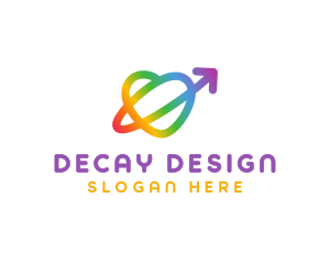 Rainbow Arrow Loop logo design