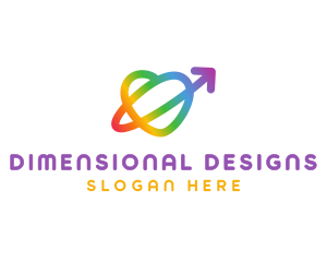 Rainbow Arrow Loop logo design