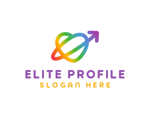 Rainbow Arrow Loop logo design