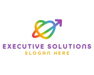 Rainbow Arrow Loop logo design