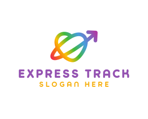 Rainbow Arrow Loop logo design