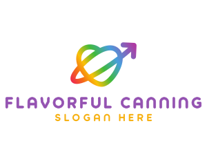 Rainbow Arrow Loop logo design