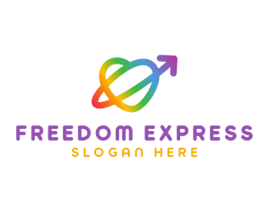 Rainbow Arrow Loop logo design