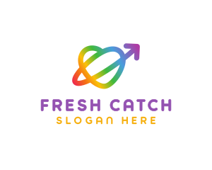 Rainbow Arrow Loop logo design