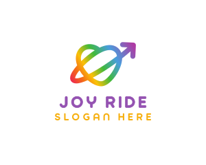 Rainbow Arrow Loop logo design