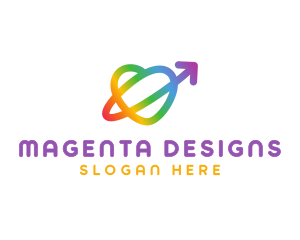 Rainbow Arrow Loop logo design