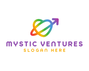 Rainbow Arrow Loop logo design