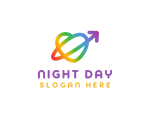 Rainbow Arrow Loop logo design