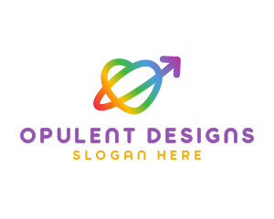 Rainbow Arrow Loop logo design